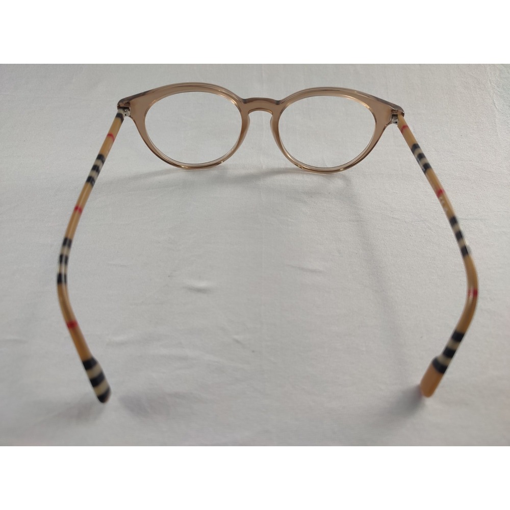 Burberry B 2318 3856 Transparent Tan Check Eyeglass Frames 51-18-140 Case - Picture 4 of 14